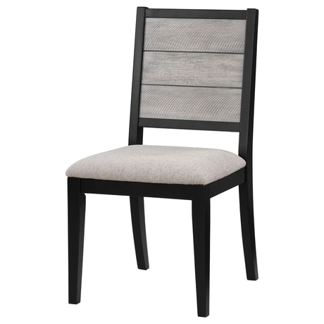 Side Chair - Elodie Upholstered Padded Seat Dining Side Chair Dove Grey and Black (Set of 2)