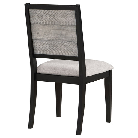 Side Chair - Elodie Upholstered Padded Seat Dining Side Chair Dove Grey and Black (Set of 2)