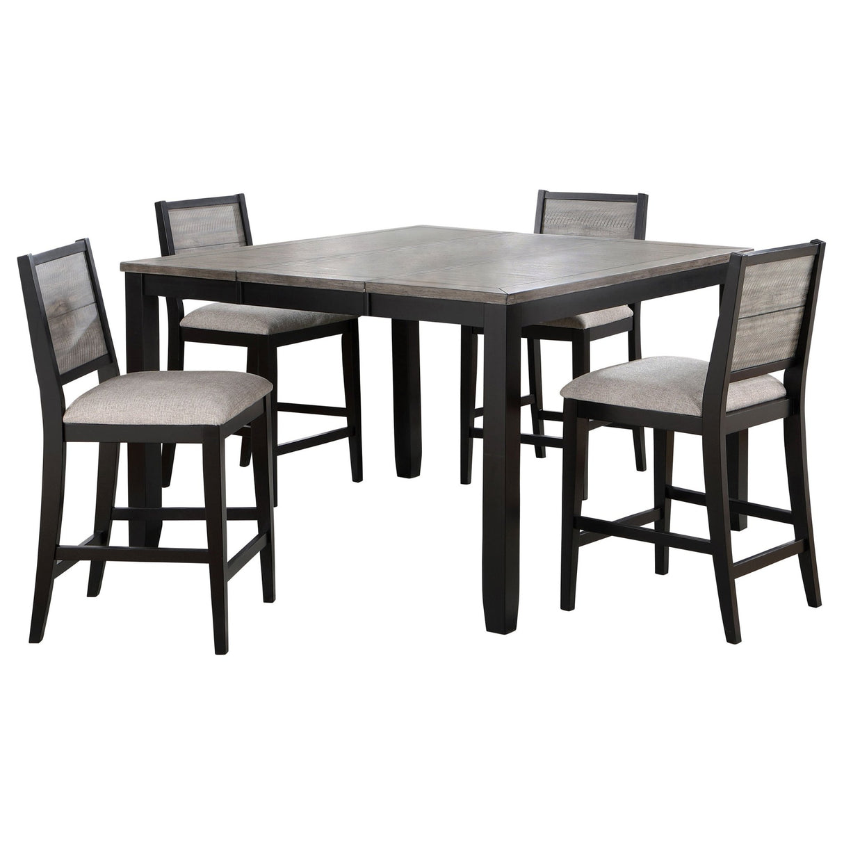 Elodie 5 - piece Counter Height Dining Table Set with Extension Leaf Grey and Black | Coaster | Home Elegance USA