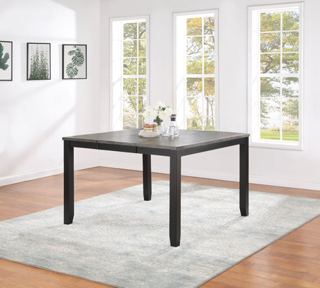 Counter Height Dining Table - Elodie Counter Height Dining Table with Extension Leaf Grey and Black