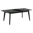 Crestmont Rectangular Dining Table with Faux Marble Top and 16" Self - Storing Extension Leaf Grey | Coaster | Home Elegance USA