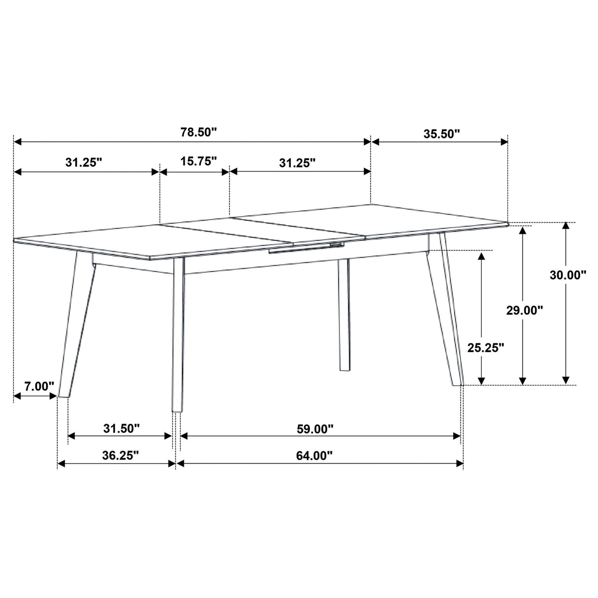 Crestmont Rectangular Dining Table with Faux Marble Top and 16" Self - Storing Extension Leaf Grey | Coaster | Home Elegance USA