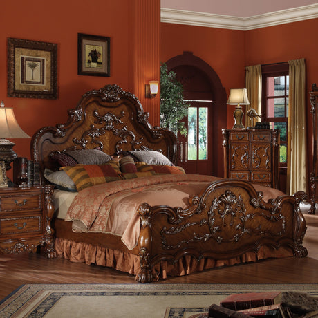 Acme - Dresden CK Bed 12134CK Cherry Oak Finish