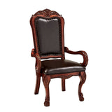 Acme - Dresden Arm Chair (Set-2) 12154 Brown Synthetic Leather & Cherry Oak Finish