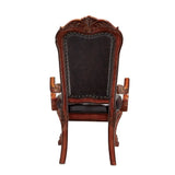Acme - Dresden Arm Chair (Set-2) 12154 Brown Synthetic Leather & Cherry Oak Finish