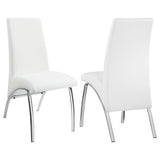 Bishop Upholstered Side Chairs White and Chrome (Set of 2) | Coaster | Home Elegance USA