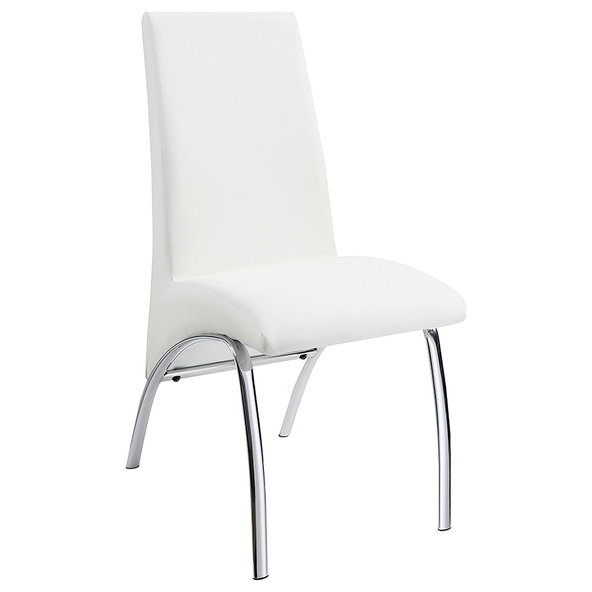 Bishop Upholstered Side Chairs White and Chrome (Set of 2) | Coaster | Home Elegance USA