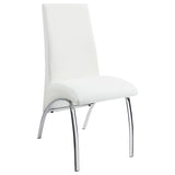 Bishop Upholstered Side Chairs White and Chrome (Set of 2) | Coaster | Home Elegance USA