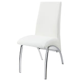 Bishop Upholstered Side Chairs White and Chrome (Set of 2) | Coaster | Home Elegance USA