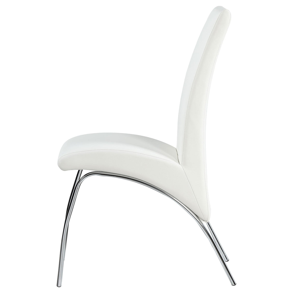 Bishop Upholstered Side Chairs White and Chrome (Set of 2) | Coaster | Home Elegance USA