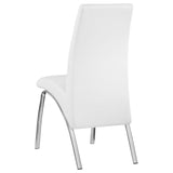 Bishop Upholstered Side Chairs White and Chrome (Set of 2) | Coaster | Home Elegance USA