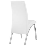 Bishop Upholstered Side Chairs White and Chrome (Set of 2) | Coaster | Home Elegance USA