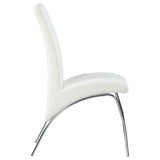 Bishop Upholstered Side Chairs White and Chrome (Set of 2) | Coaster | Home Elegance USA