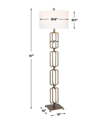 Link Brushed Gold Floor Lamp by Uttermost - View 10