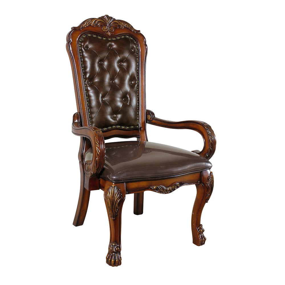 Acme - Dresden Executive Office Chair 12170 Synthetic Leather & Cherry Oak Finish