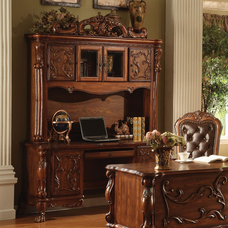 Acme - Dresden Executive Computer Desk W/Hutch 12172 Cherry Oak Finish