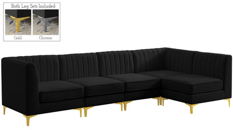 Alina - Modular Sectional 5 Piece - Black - 604Black - Sec5B - Home Elegance USA - 1