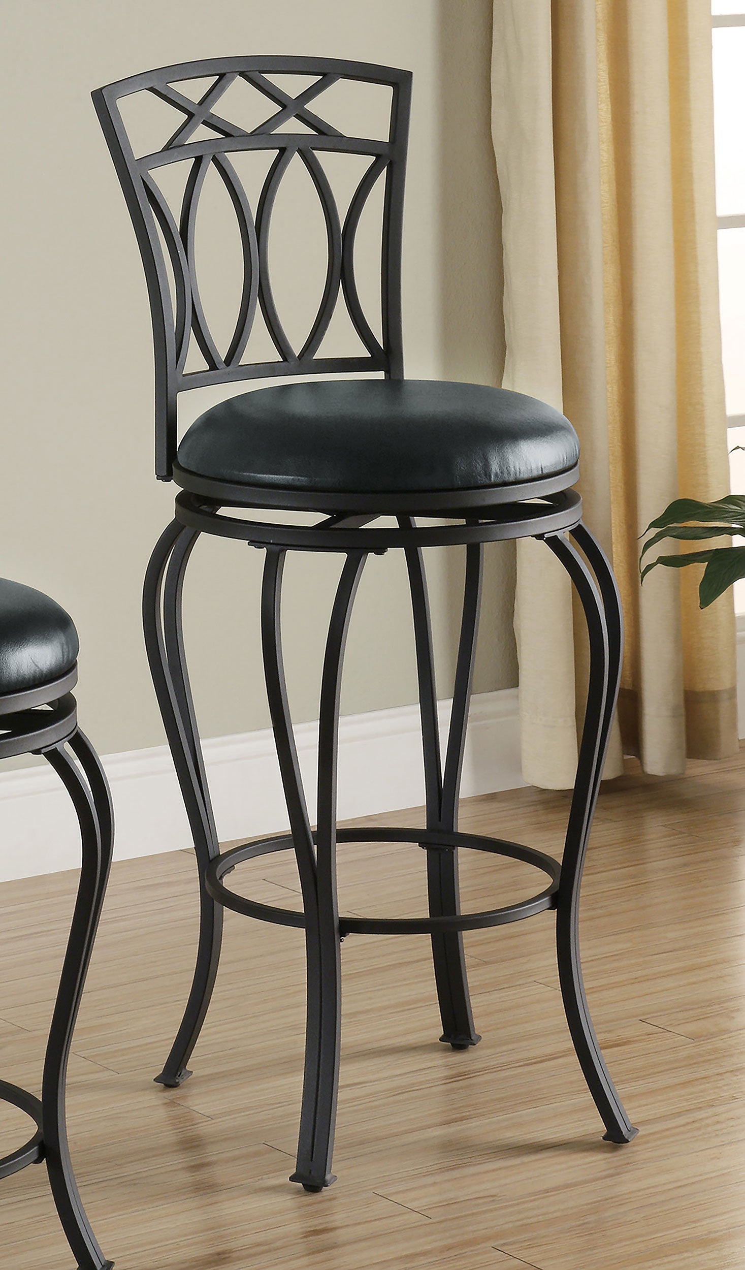 Swivel Bar Stool - Adamsville Upholstered Swivel Bar Stool Black