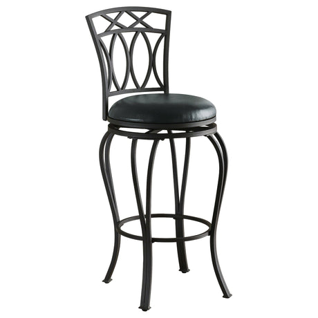 Adamsville Upholstered Swivel Bar Stool Black | Coaster - 122060 - Home Elegance USA - 1