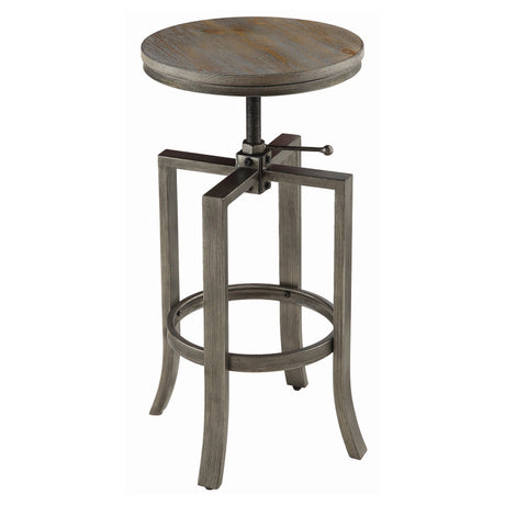 Bartlett Adjustable Height Swivel Bar Stools Brushed Nutmeg and Slate Grey (Set of 2) | Coaster - 122101 - Home Elegance USA - 1