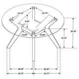 Dining Table - Paxton 48" Round Glass Top Dining Table Clear and Nutmeg