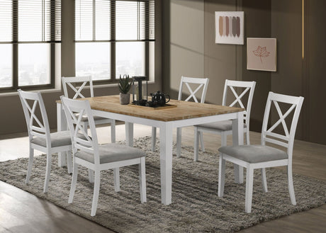 Hollis 7 - piece Rectangular Dining Table Set Brown and White | Coaster | Home Elegance USA