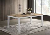 Dining Table - Hollis Rectangular Solid Wood Dining Table Brown and White