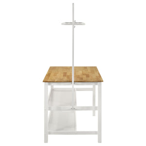 Hollis 3 - piece Kitchen Island Counter Height Table with Stools Brown and White - 122246 - S3 - image - 5