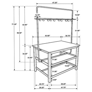 Hollis 3 - piece Kitchen Island Counter Height Table with Stools Brown and White - 122246 - S3 - image - 11