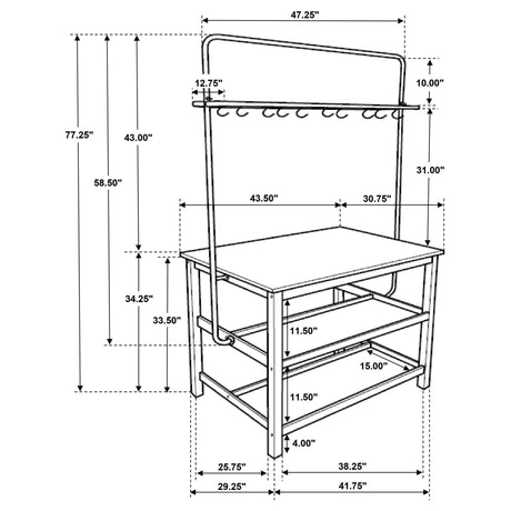 Hollis 3 - piece Kitchen Island Counter Height Table with Stools Brown and White - 122246 - S3 - image - 11