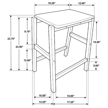 Hollis 3 - piece Kitchen Island Counter Height Table with Stools Brown and White - 122246 - S3 - image - 12