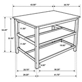 Kitchen Island With Rack - Hollis Kitchen Island Counter Height Table with Pot Rack Brown and White