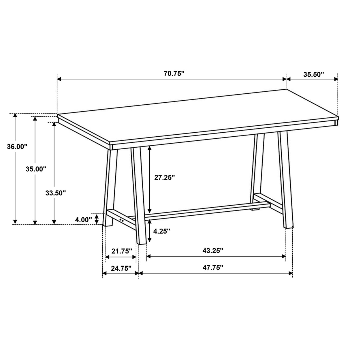 Counter Ht Dining Table 5 Pc - Hollis 5-piece Rectangular Counter Height Dining Set Brown and White