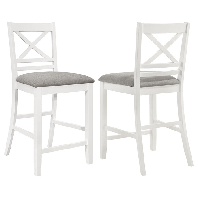 Counter Ht Dining Chair - Hollis X-Back Counter Height Dining Chairs White and Grey (Set of 2)