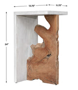 Intersect Modern Accent Table - White / Light Brown by Uttermost - View 10