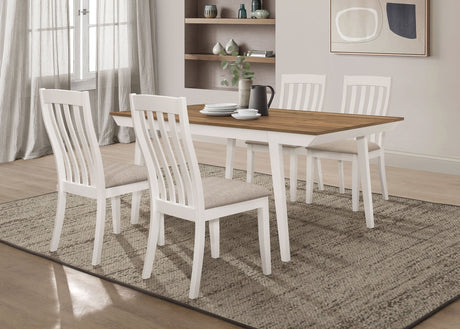 Nogales 5 - piece Rectangular Dining Table Set Natural Acacia and Off White - 122301 - S5 - image - 1