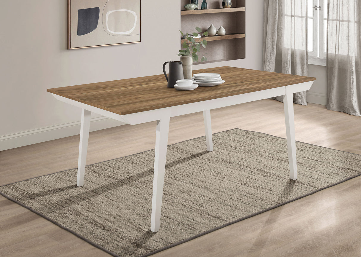 Dining Table - Nogales Rectangular Wood Dining Table Natural Acacia and Off White