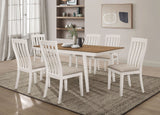 Dining Table - Nogales Rectangular Wood Dining Table Natural Acacia and Off White