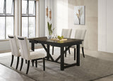 Malia 5 - piece Rectangular Dining Table Set with Refractory Extension Leaf Beige and Black | Coaster | Home Elegance USA