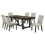 Malia 7 - piece Rectangular Dining Table Set with Refractory Extension Leaf Beige and Black | Coaster | Home Elegance USA