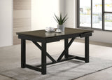 Dining Table - Malia Rectangular Dining Table with Refractory Extension Leaf Black