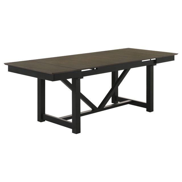 Dining Table - Malia Rectangular Dining Table with Refractory Extension Leaf Black