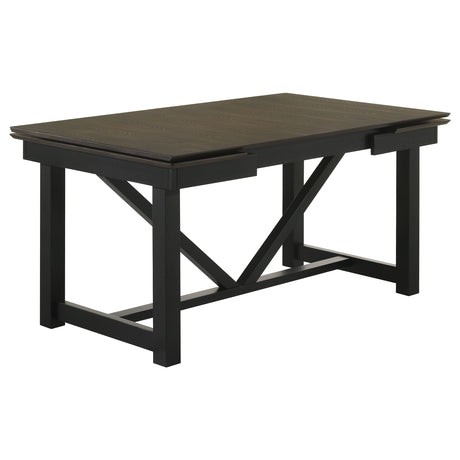 Dining Table - Malia Rectangular Dining Table with Refractory Extension Leaf Black