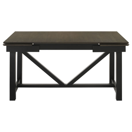 Dining Table - Malia Rectangular Dining Table with Refractory Extension Leaf Black