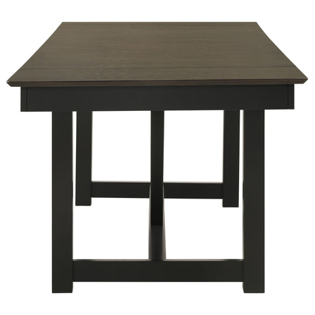 Dining Table - Malia Rectangular Dining Table with Refractory Extension Leaf Black