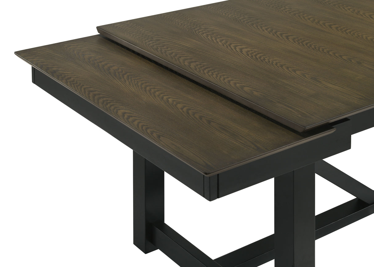 Dining Table - Malia Rectangular Dining Table with Refractory Extension Leaf Black