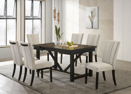 Dining Table - Malia Rectangular Dining Table with Refractory Extension Leaf Black