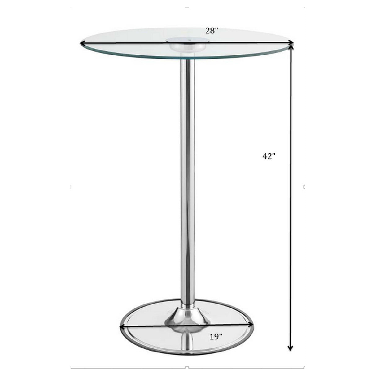 Bar Table - Thea LED Bar Table Chrome and Clear