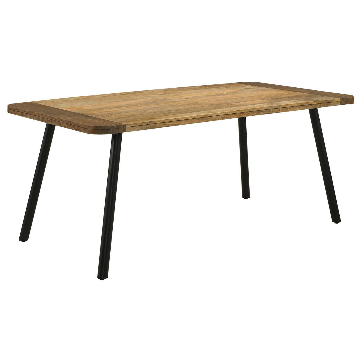 Dining Table - Maverick Rectangular Tapered Legs Dining Table Natural Mango and Black