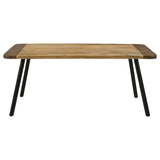 Dining Table - Maverick Rectangular Tapered Legs Dining Table Natural Mango and Black